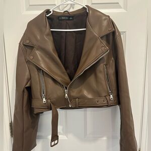 LIONESS Brown Leather Jacket
